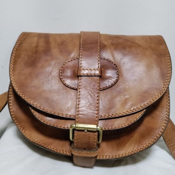 Genuine Leather Boho Festival Handbag Crossbody Purse Bag Brown - Picture 4 of 9